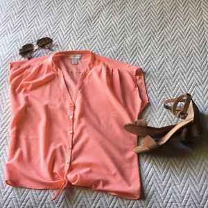 Loft XXSP tie-waist blouse